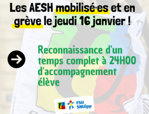 Grève et action des AESH, jeudi 17 janvier 2025.