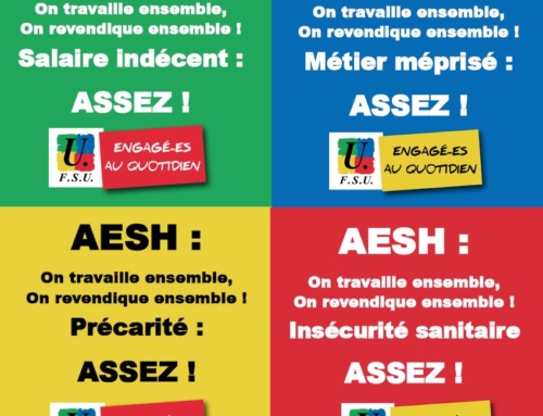 Ecole inclusive/AESH : conférence de presse d’alarme appelée par la FSU, mardi 7 octobre 14h au château !