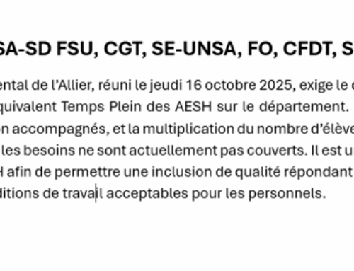 URGENT  : déplafonnez les recrutements d’AESH !