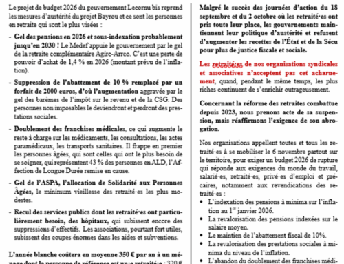 Les retraités n’ont, pas plus que les autres, à payer pour les riches !