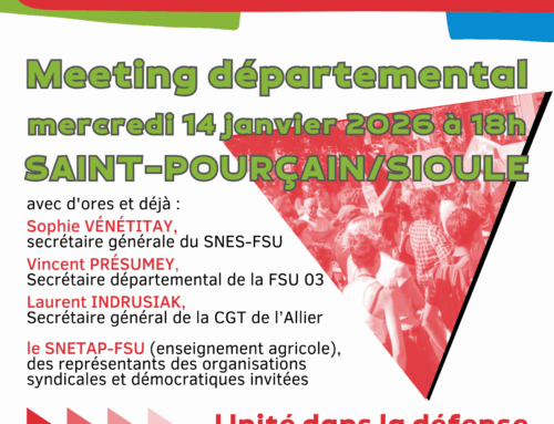 MEETING Saint-Pourçain 14 janvier 18 h.