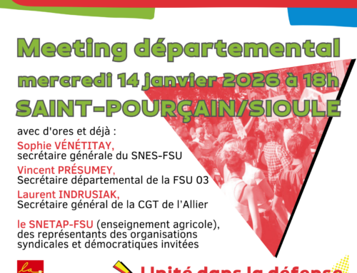 MEETING Saint-Pourçain 14 janvier 18 h.