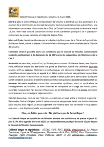 Capture d'écran communiqué